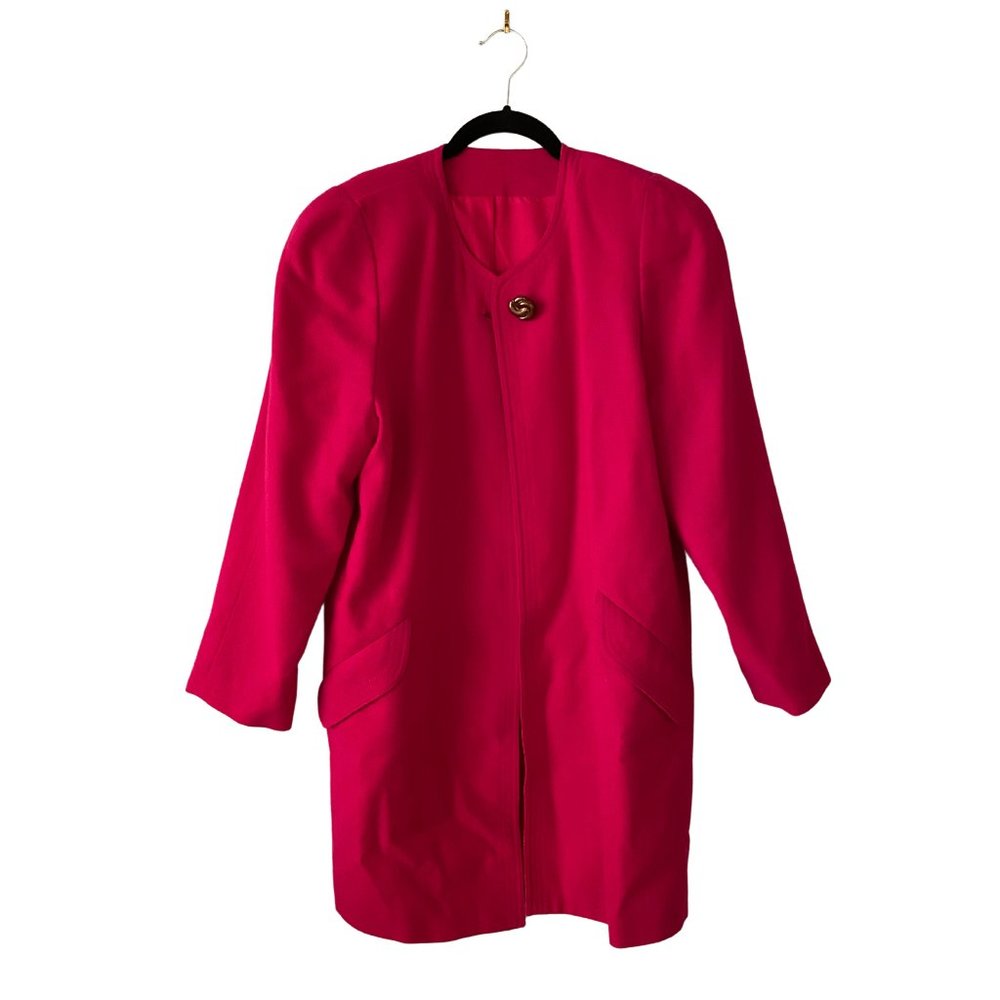 Vintage Sterling Stall Hot Pink Wool Long Blazer (Women's Medium)